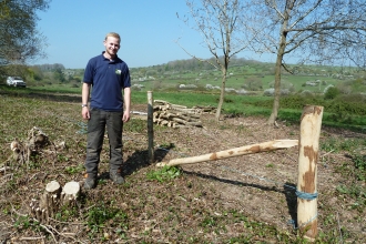 Trainee Ed Sanger building his first fence by Leo Henley Lock