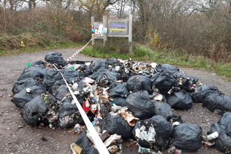Fly-tipping on Powerstock Nature Reserve Nov 2020 by Lucy Ferris 
