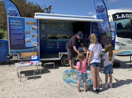 The MPA project educational trailer at Lulworth Summer 2019 © Emma Rance