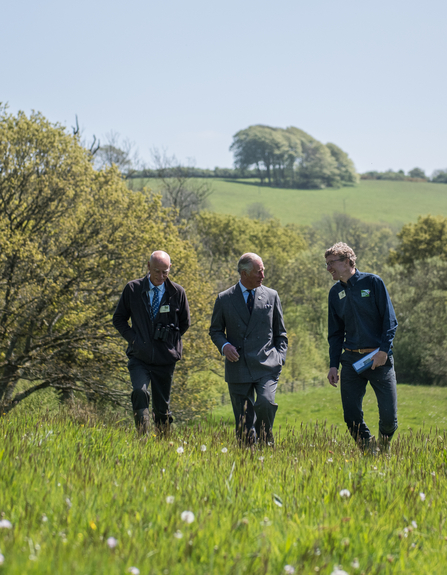 King Charles III visiting Kingcombe Meadows in 2017