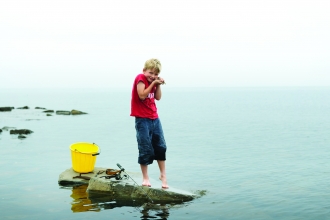 Archie rockpooling at Kimmeridge © Futerra