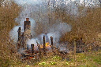 Fire on Powerstock Common by Neil Gibson