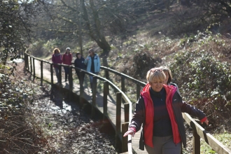 Walking at Happy Bottom nature reserve © Brian Bleese