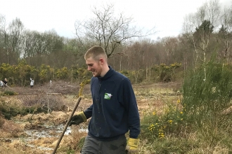 Seb Hibbs on heathland © Sally Cooper 
