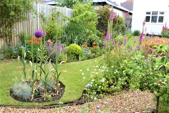 Photo - lawn and flowers in a garden