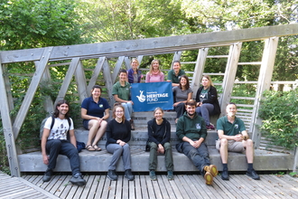 Photo of 10 Wild Paths trainees at Kingcombe