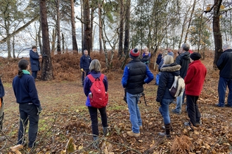 Photo showing work party on Brownsea