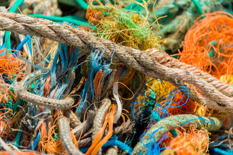 A tangle of discarded fishing rope and nets
