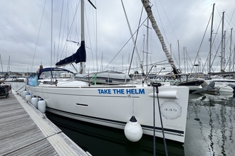 Take the helm boat in harbour