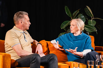 Chris Packham and Deborah Meaden discussing the film