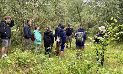 Members walk on Higher Hyde Heath