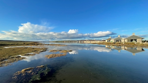 A view of the Wild Chesil Centre looking across the water