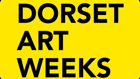 Dorset Art Weeks text on yellow background
