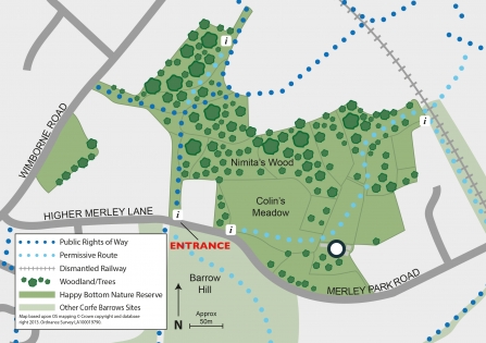 Happy Bottom Nature Reserve map