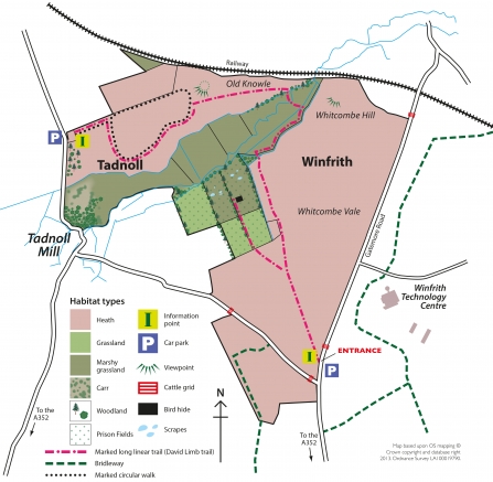 Tadnoll & Winfrith Nature Reserve Map