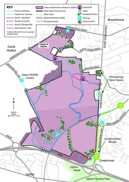Upton Heath nature reserve map