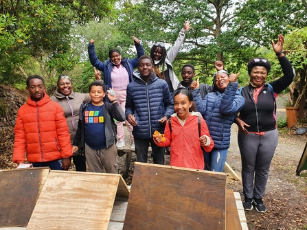 Volunteers from the Youth Empowerment Platform celebrate a great day volunteering for nature.