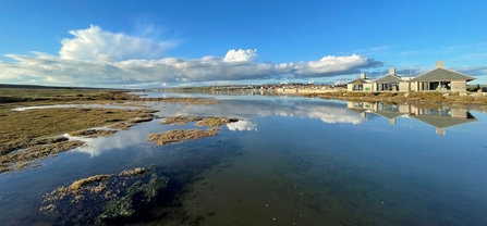 A photo of the Wild Chesil Centre taken looking across the water