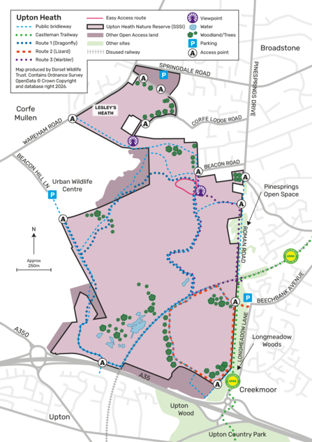 Upton Heath nature reserve map April 2026