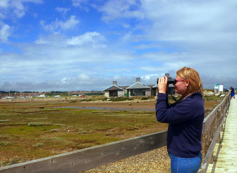 Bird Watching over the Fleet Lagoon at Chesil 