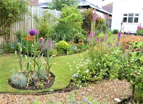 Photo - lawn and flowers in a garden